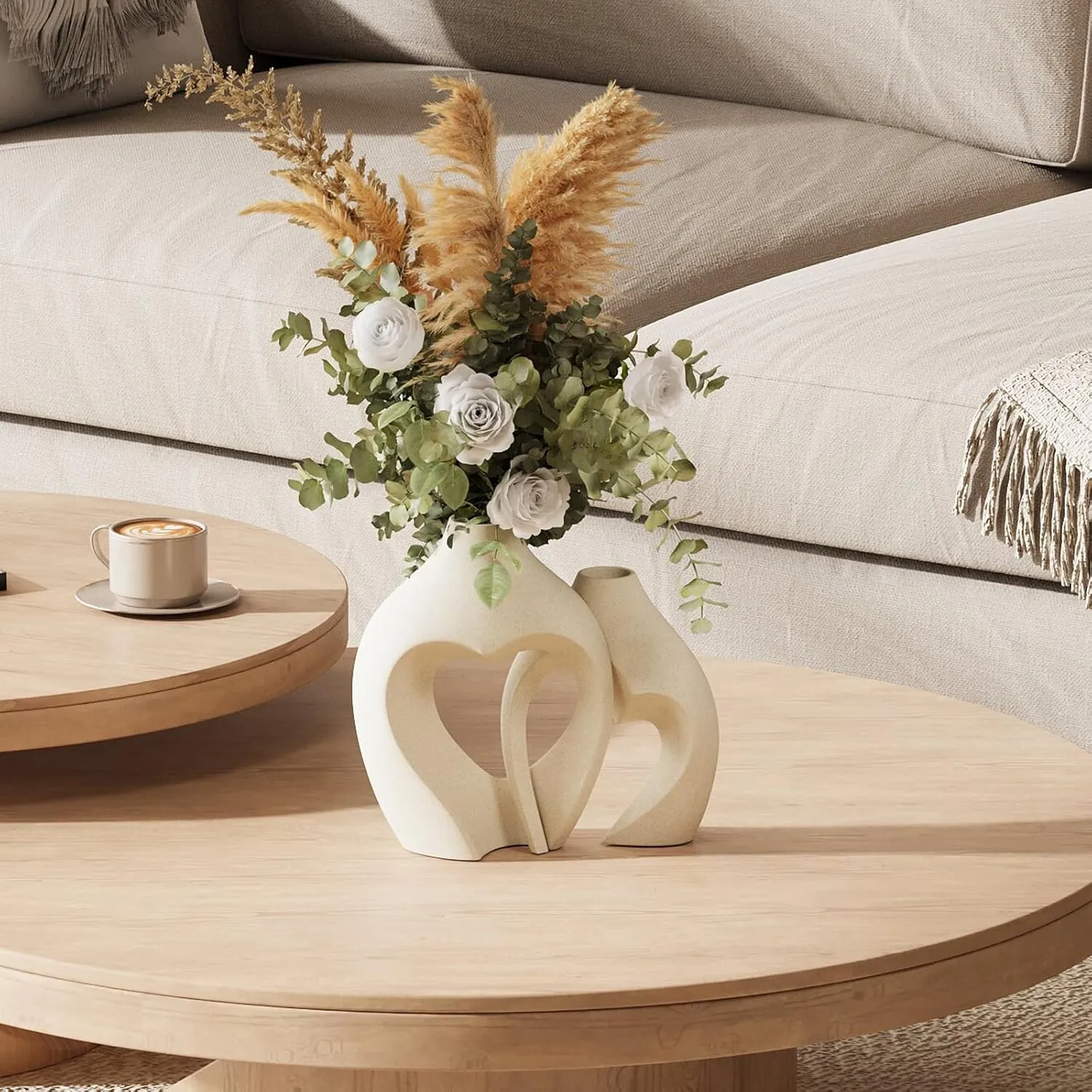 Sleek Abstract Wave Vase