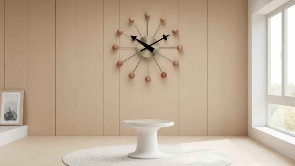 Wall Clock with Walnut Centerpiece