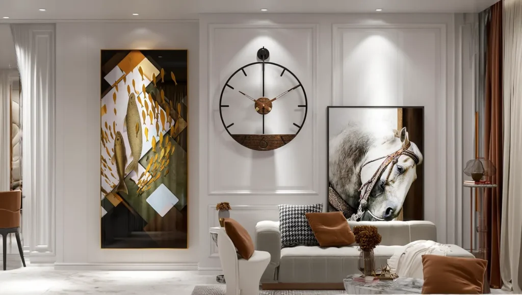 Modern Wood Walnut Dial Wall Clock