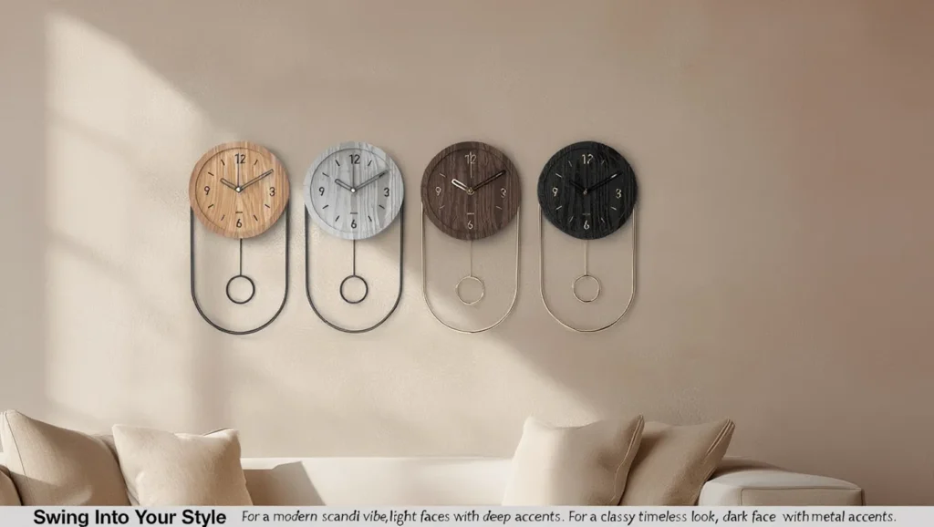 Driini Decorative Wall Clock with Pendulum