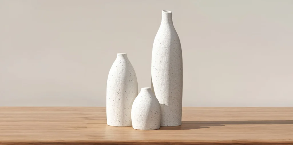 Matte Clay Flower Vase Set of 3