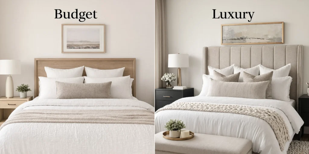 Budget vs Luxury Bedroom