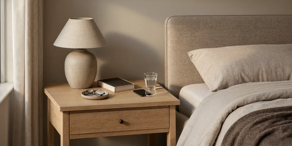 how to style a nightstand without clutter